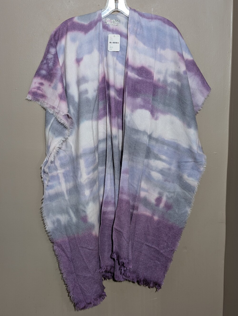 Free People Purple Tie-dye Kimono Cover-up, One Size